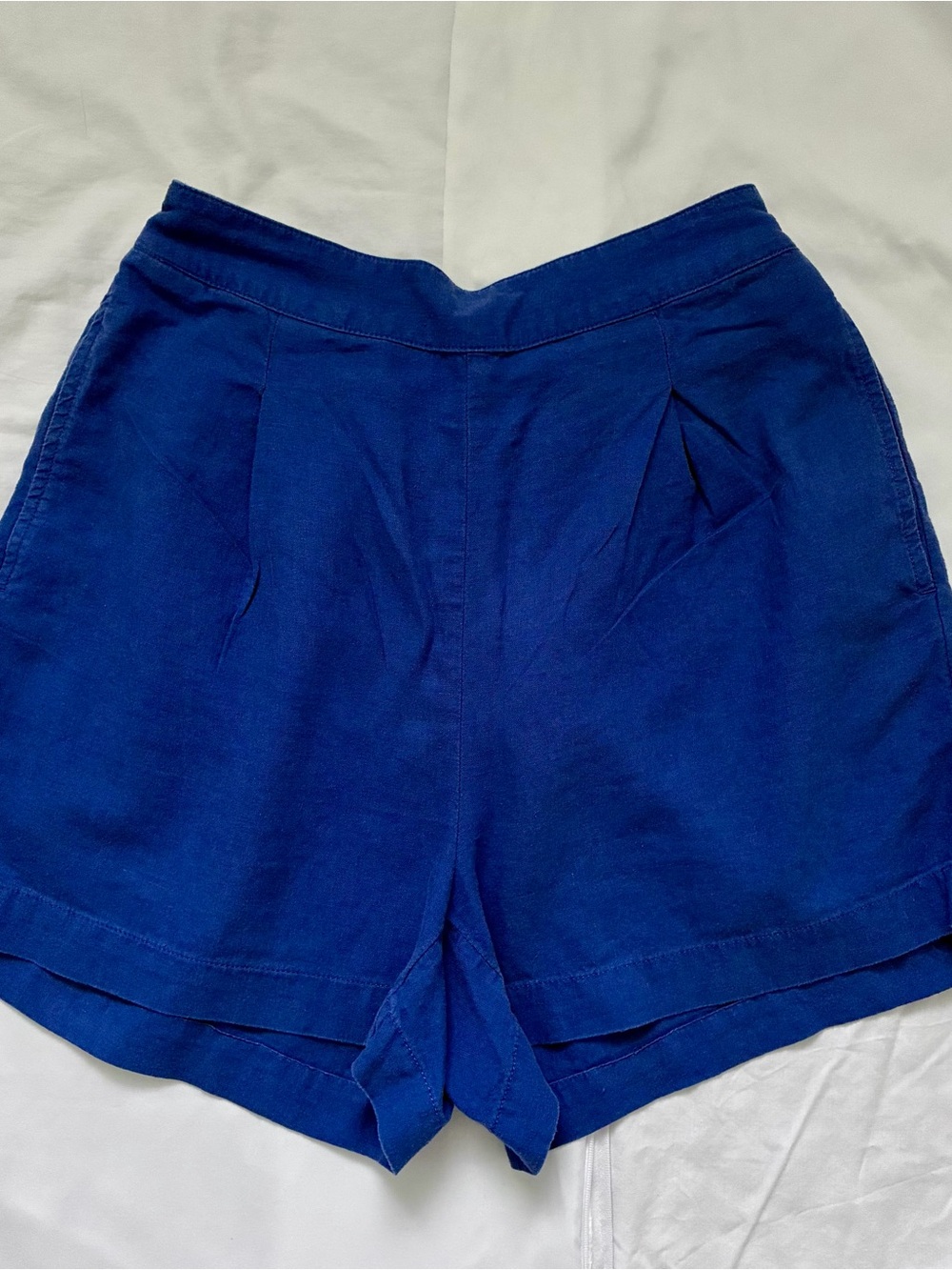 Madewell Women’s High-Waist Blue Linen Blend Shorts size XS
